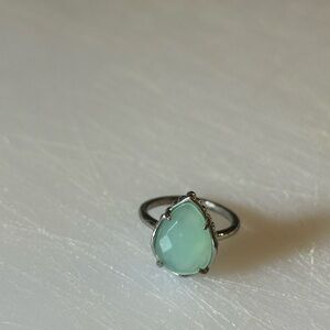Kendra Scott Silver and Aquamarine Gemstone Ring